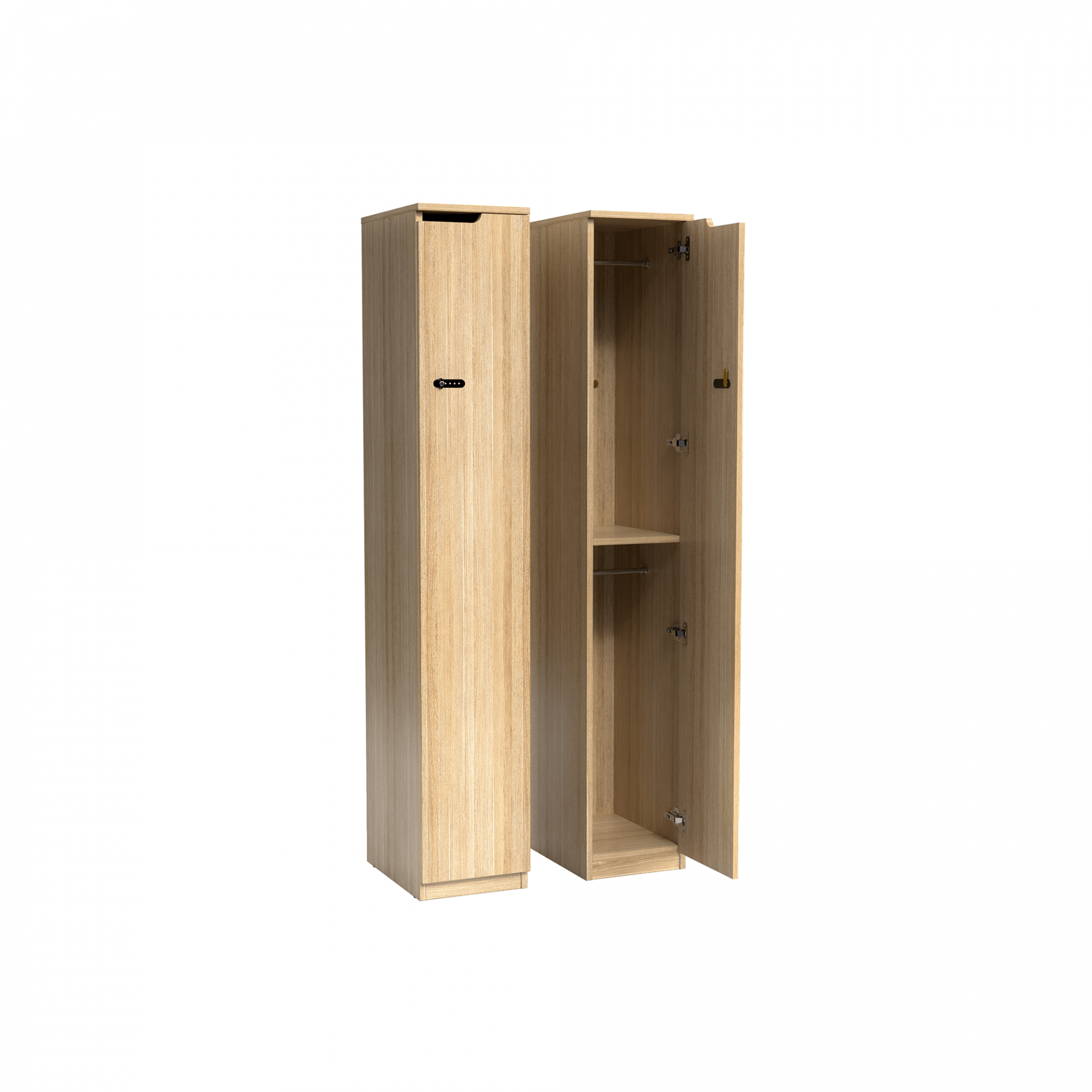 Knox Locker Range – Secure, Keyless Storage for Modern Spaces 305 x 455 x 1805mm 1 Door Oak | Office Furniture Designs