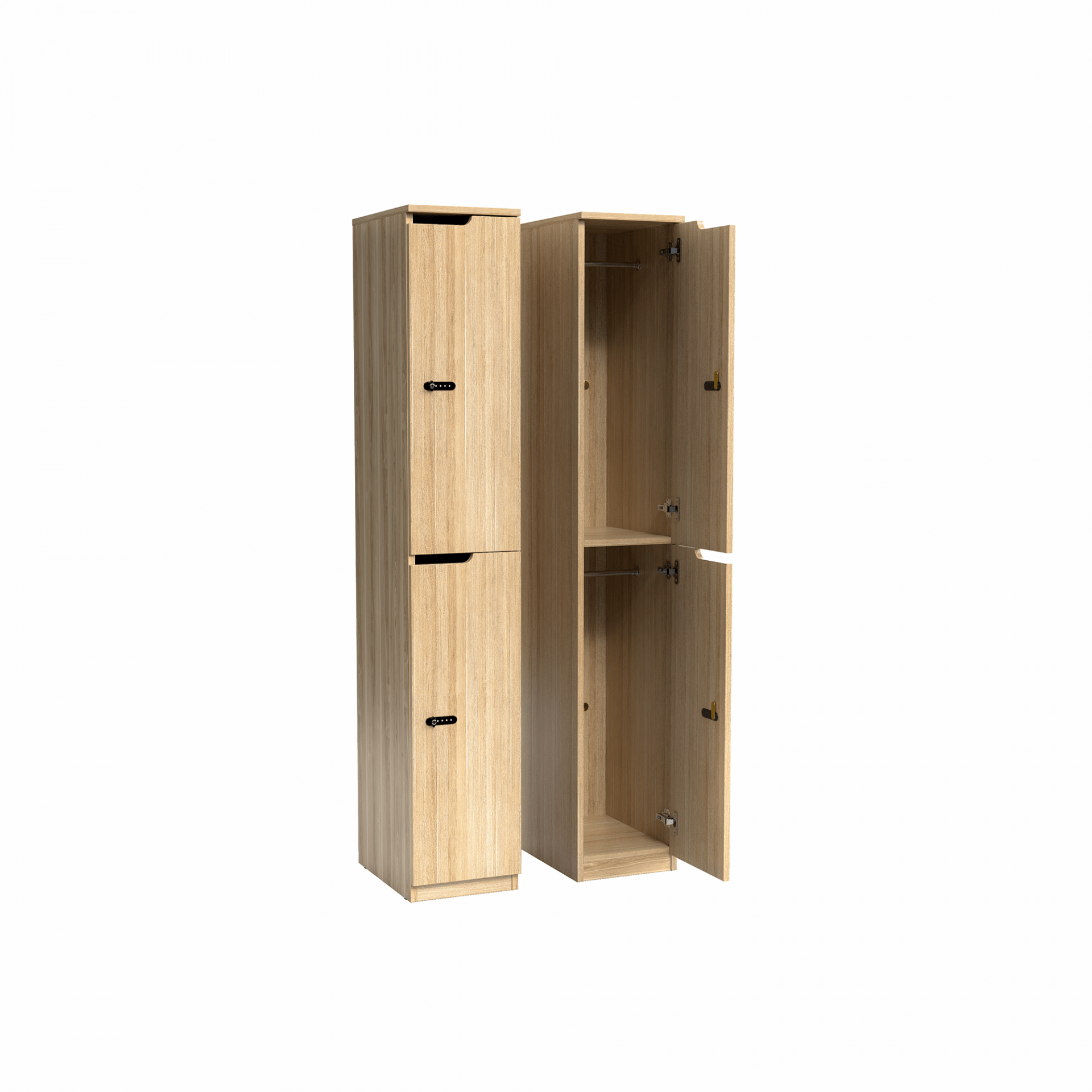 Knox Locker Range – Secure, Keyless Storage for Modern Spaces 305 x 455 x 1805mm 2 Door Oak | Office Furniture Designs
