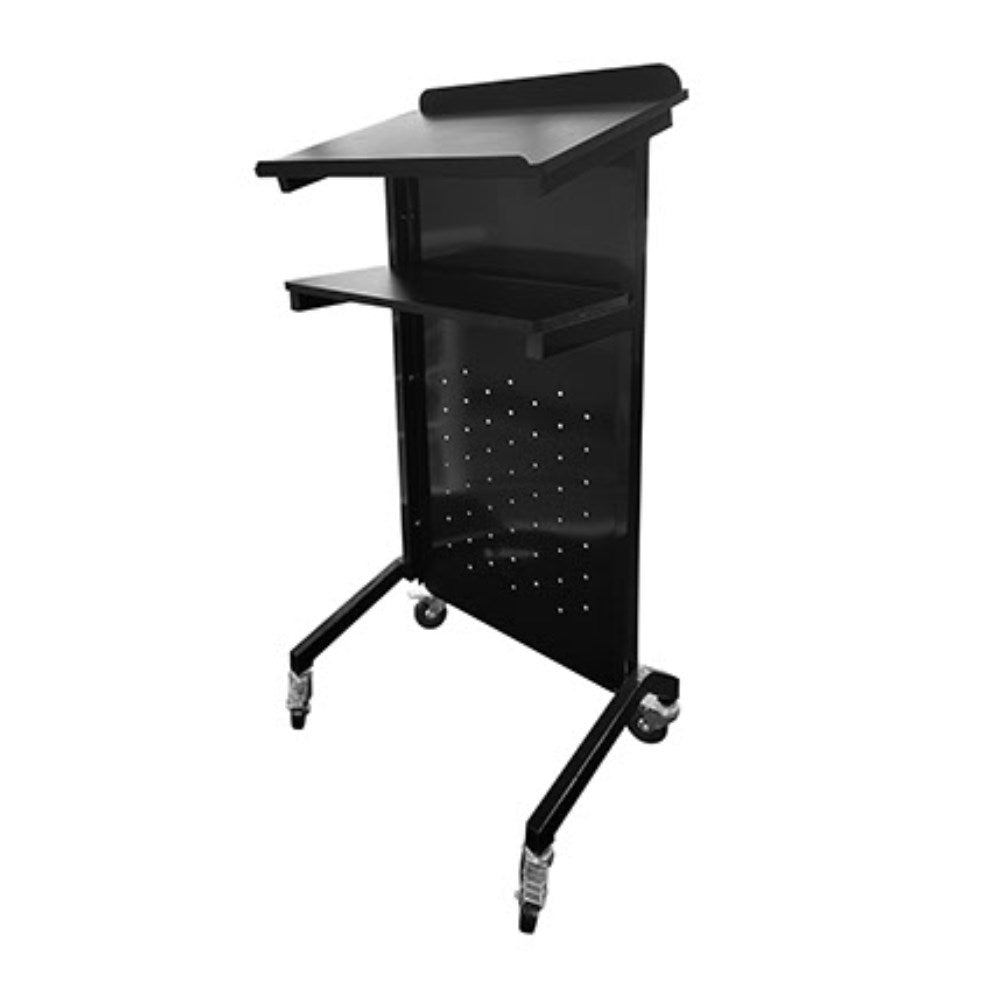 Lectern Fixed Shelf 545W x 450D x 1200mmH Black | Office Furniture Designs