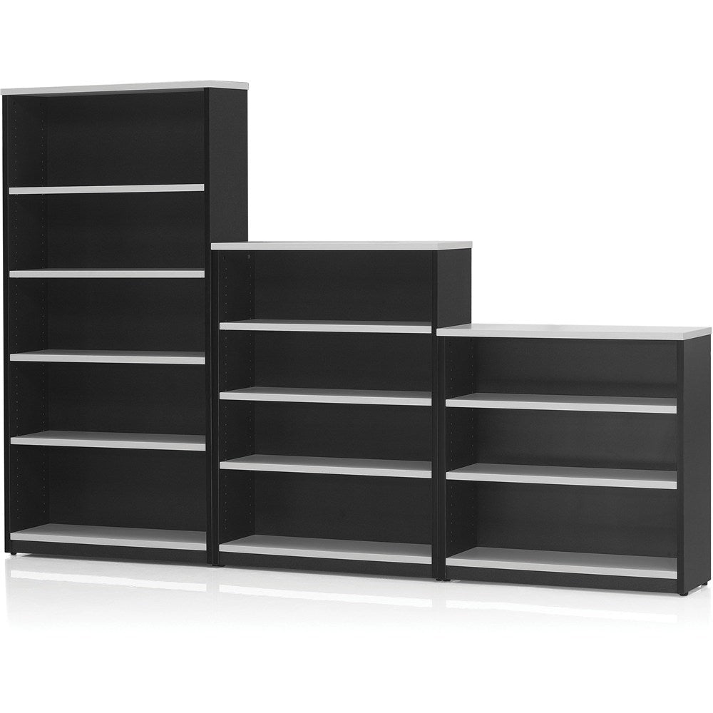 Logan Bookcase 900W x 315D x 1800H 4 Shelves White & Ironstone | Office Furniture Designs