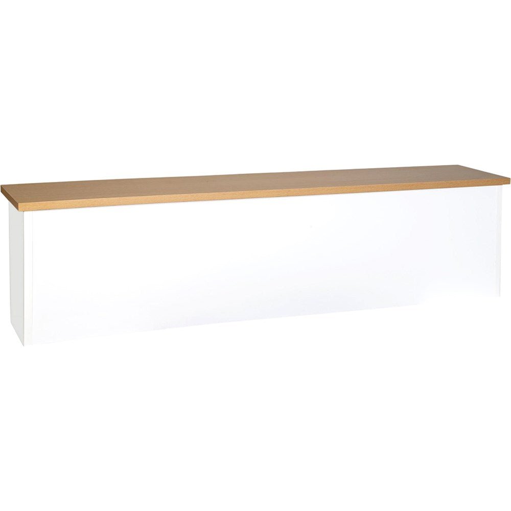 Logan Reception Desk Hob 1500W x 300D x 450H White & Oak | Office Furniture Designs