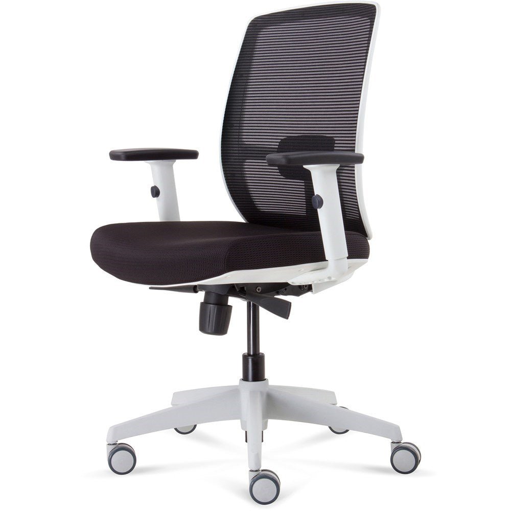 Luminous Executive Chair High Mesh Back With Arms Black Fabric Chair Black & White | Office Furniture Designs