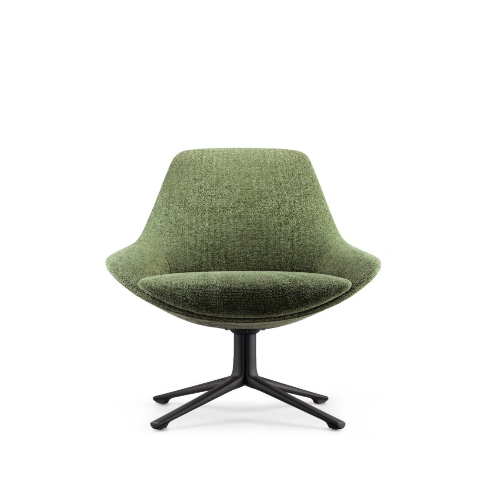 Lutie Club Lounge Chair Fabric 4 Leg Leaf Black & OIive | Office Furniture Designs