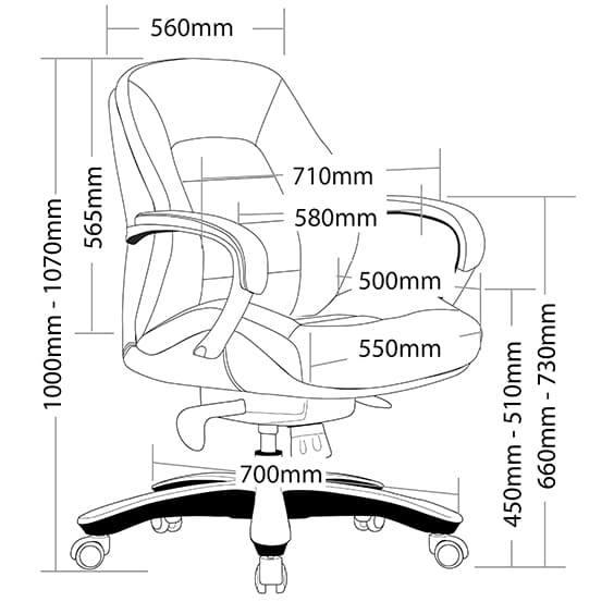 Magnum Executive Chair With Arms Black Leather Low Back Black | Office Furniture Designs