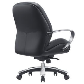 Magnum Executive Chair With Arms Black Leather Low Back Black | Office Furniture Designs