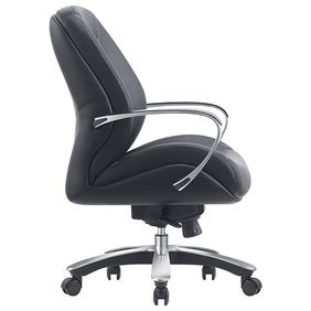 Magnum Executive Chair With Arms Black Leather Low Back Black | Office Furniture Designs
