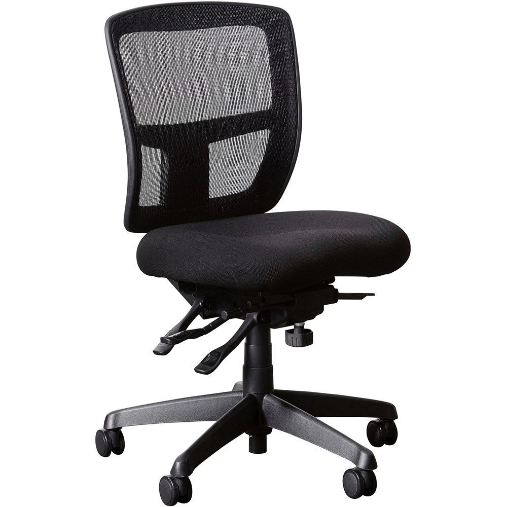 Miami II Mesh High Back Chair Black Mesh And Fabric No Arms Black | Office Furniture Designs