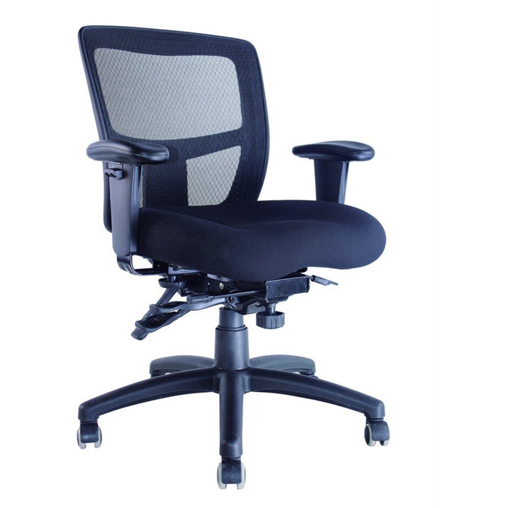 Miami II Mesh High Back Chair Black Mesh And Fabric With Arms Black | Office Furniture Designs