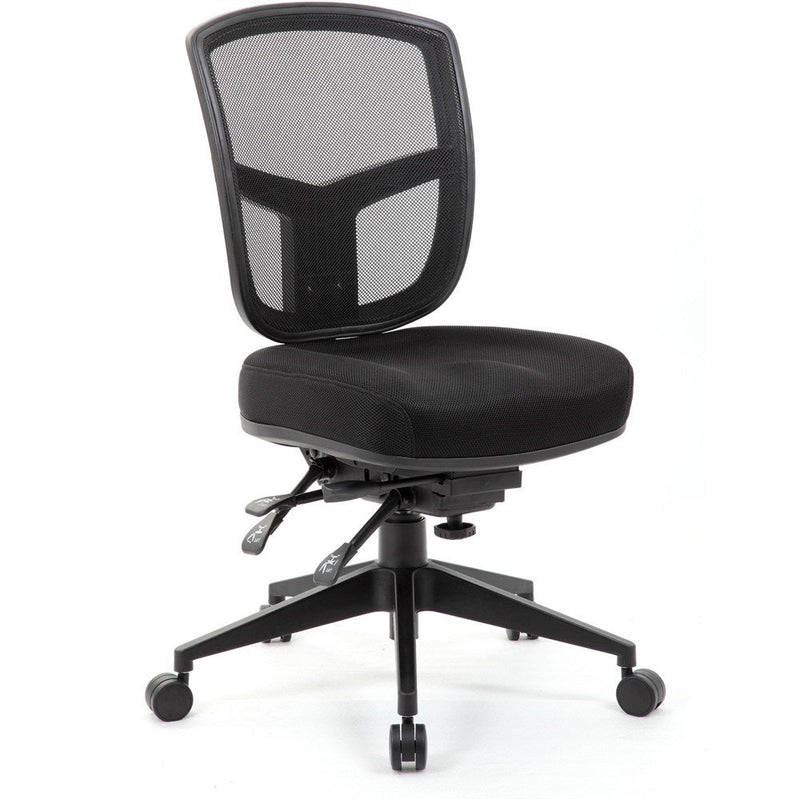 Miami Mesh Medium Back Task Chair Black Mesh Back Fabric Black | Office ...
