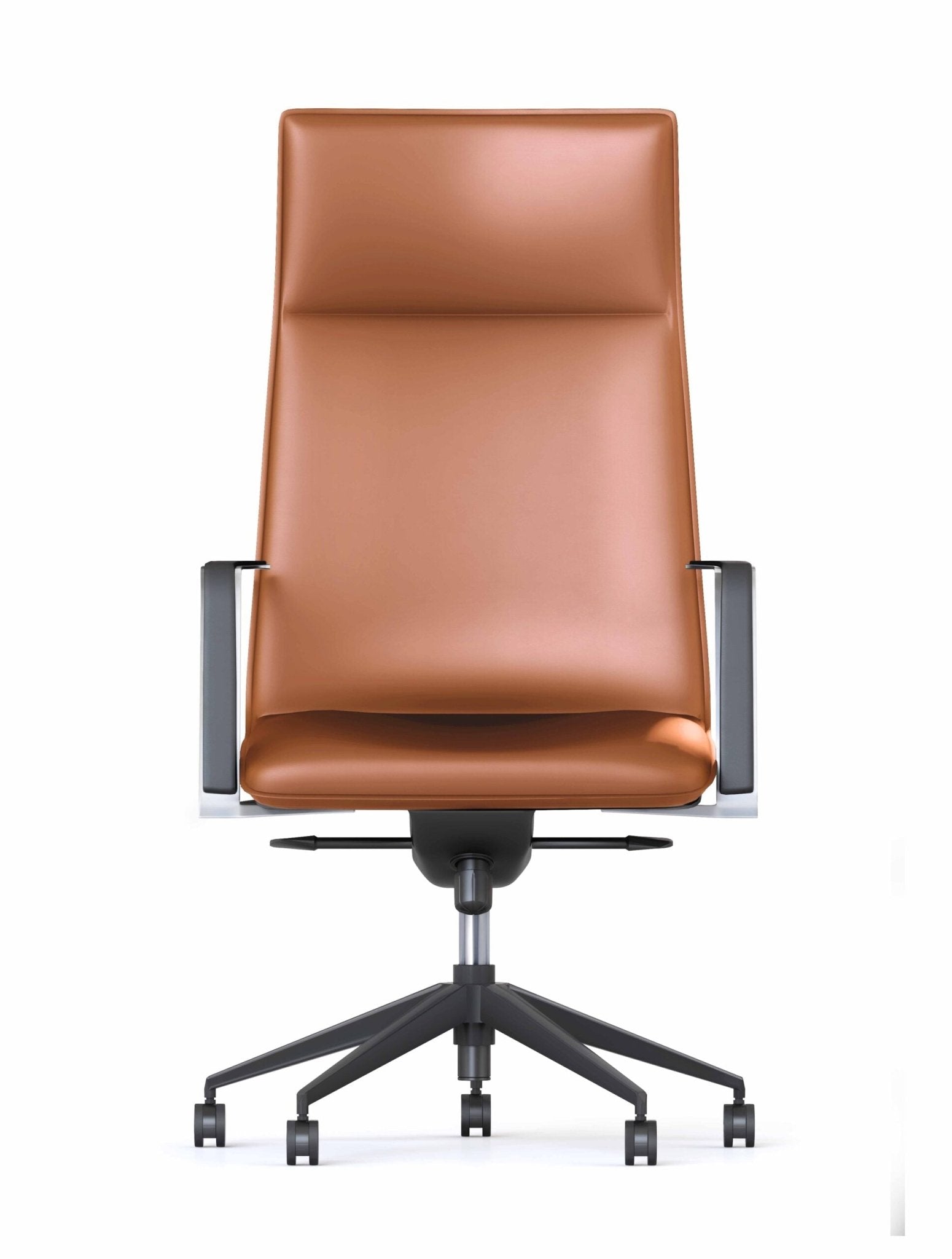 Mirage Genuine Leather Executive Chair With Arms Tan Brown High Back Brown | Office Furniture Designs