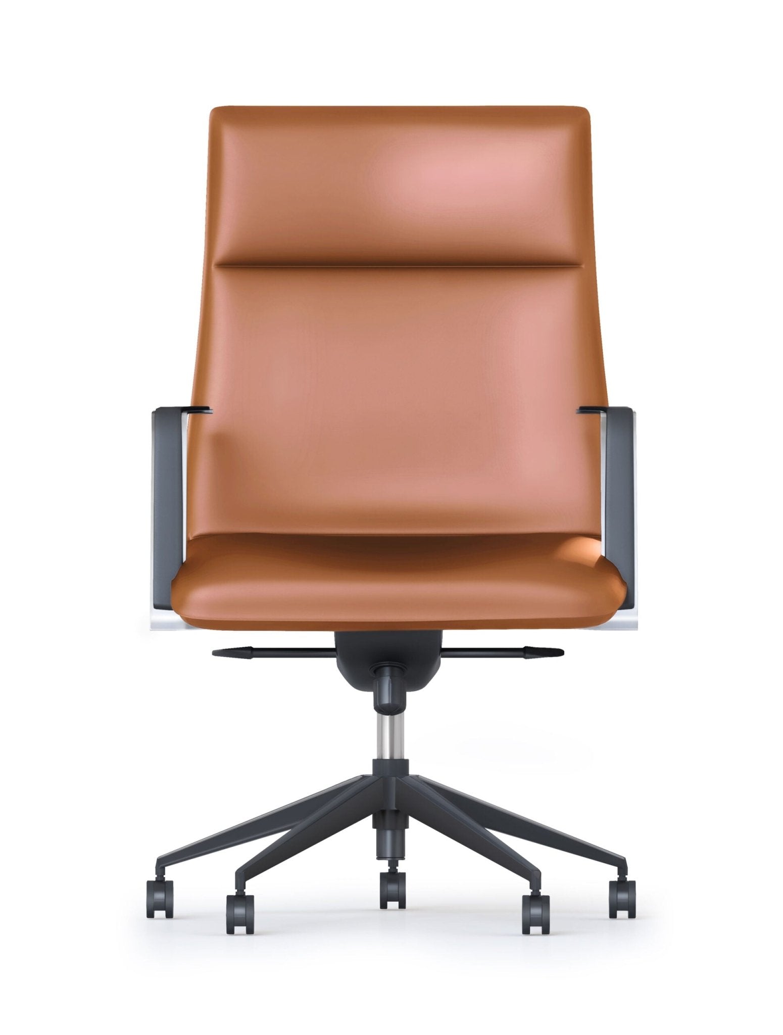 Mirage Genuine Leather Executive Chair With Arms Tan Brown Medium Back Brown | Office Furniture Designs