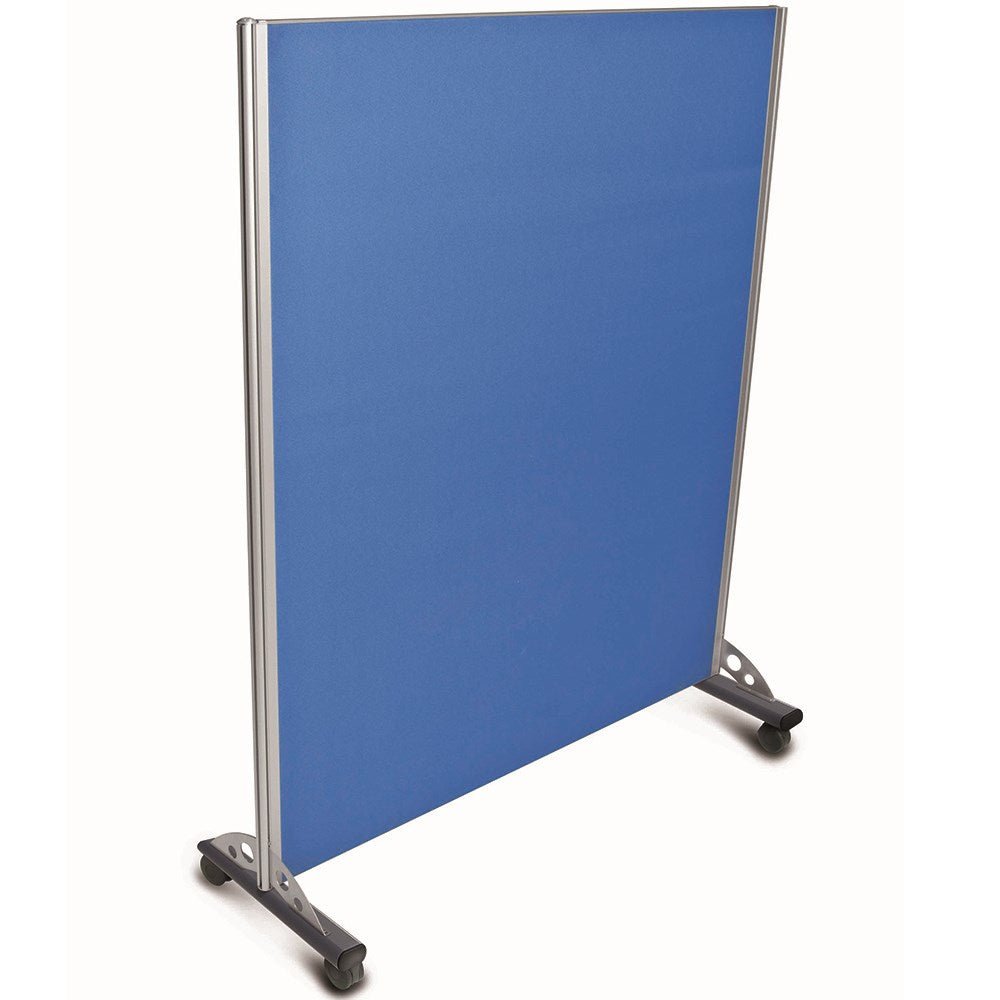 Mobile Flat Privacy Screen 1200W x 30D x 1500H Blue | Office Furniture Designs