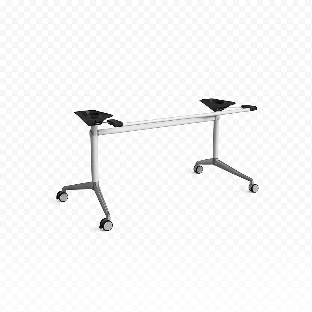 Modulus Flip Table Frame Suit Tops 1500 - 1900W x 800 - 1050mmD White Chrome Feet - Office Furniture Designs