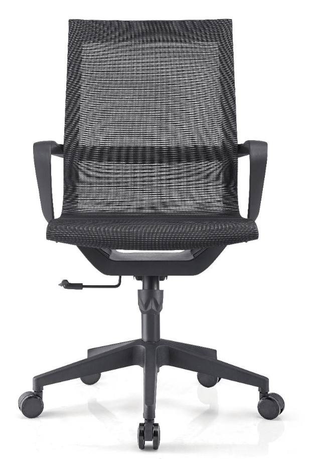Monroe Mid Back Chair Mesh And Back With Arms Black Black | Office Furniture Designs