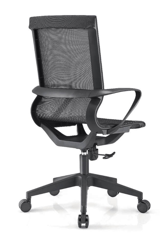 Monroe Mid Back Chair Mesh And Back With Arms Black Black | Office Furniture Designs