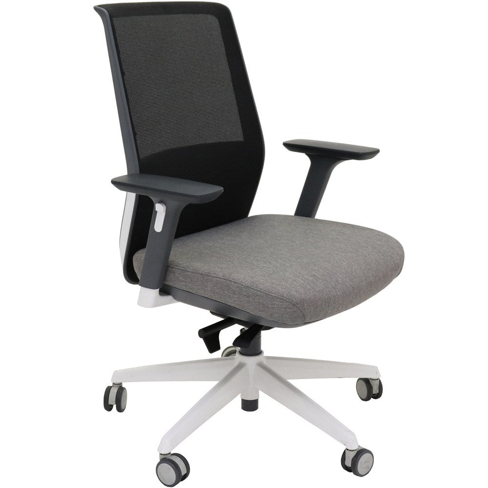 Move Mesh Medium Back Chair With Arms Grey Fabric Black Black & Light Grey | Office Furniture Designs