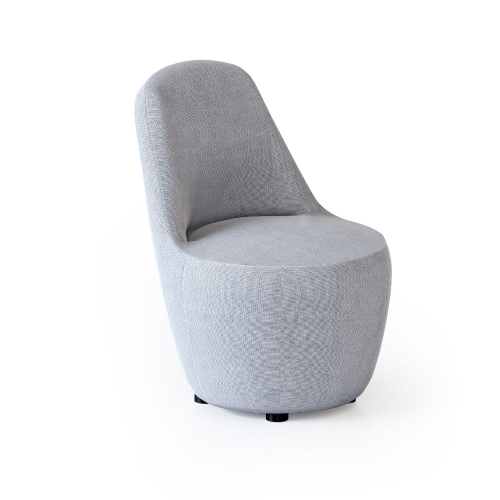 Myk Lounge Chair With Black Leather Strap Light Grey | Office Furniture Designs