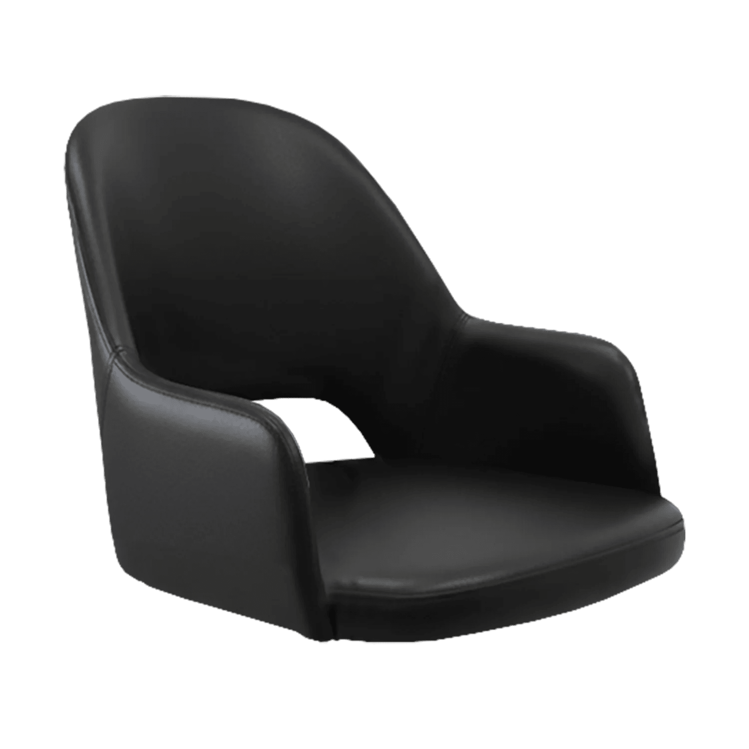 New Orleans Bourbon Armchair Shell Black Vinyl | Office Furniture Designs