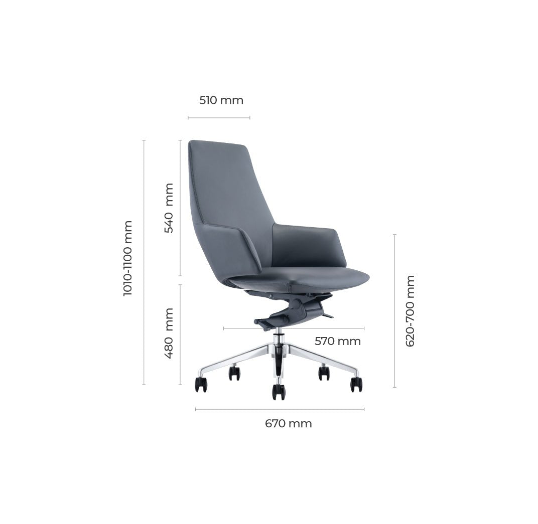 Newport Vinyl Leather Executive Chair Black Medium Back | Office Furniture Designs