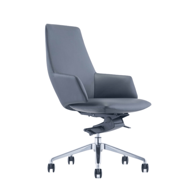 Newport Vinyl Leather Executive Chair Black Medium Back | Office Furniture Designs