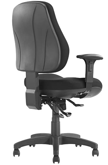 Newton High Back Task Chair 3 Lever No Arms Black Fabric Black | Office Furniture Designs