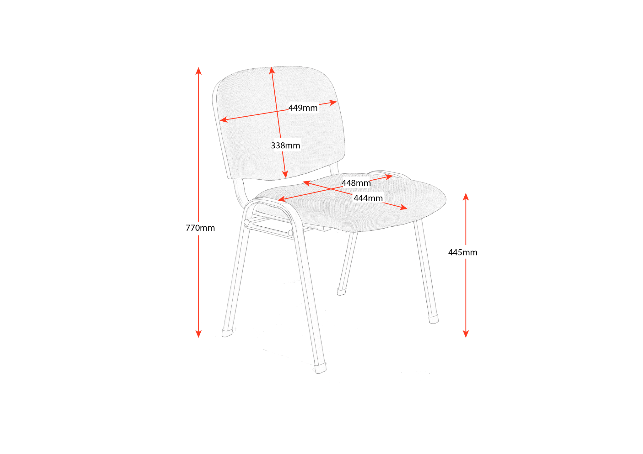 Nova Stackable Visitor Chair Black Fabric | Office Furniture Designs