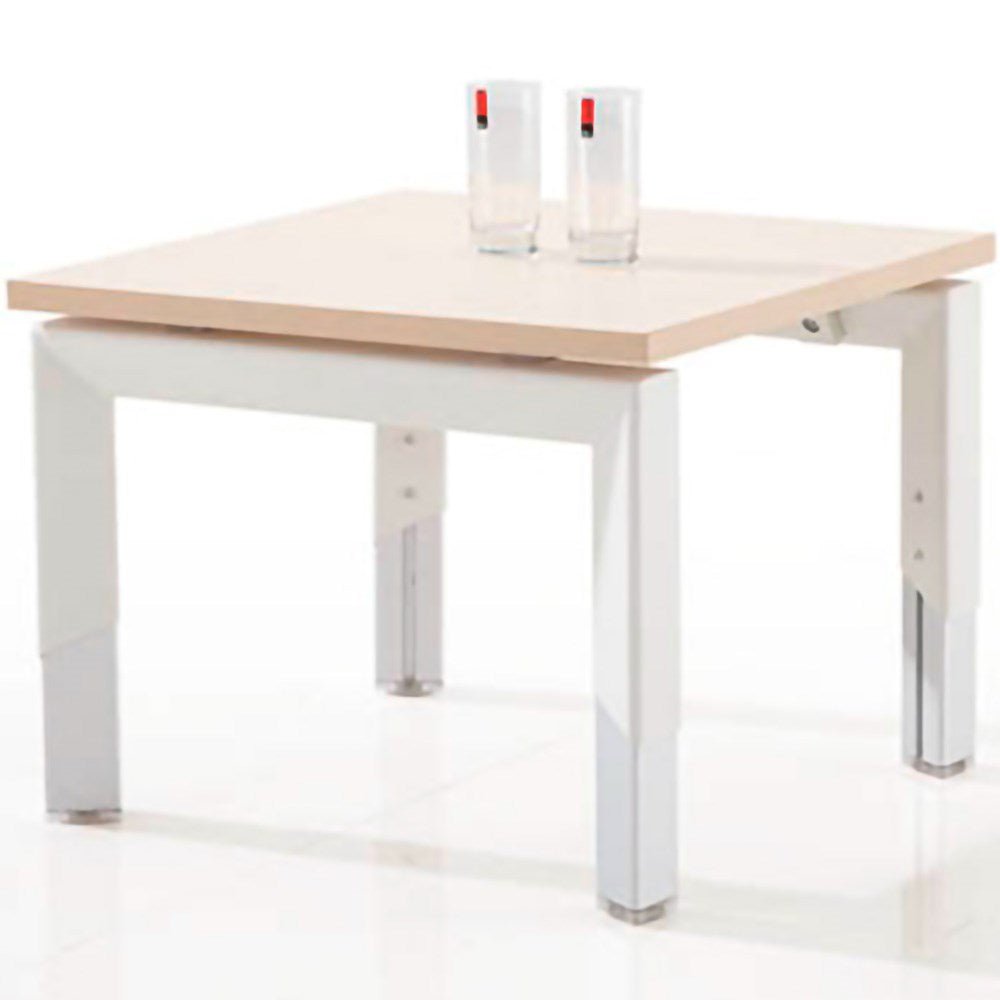 Oblique Coffee Table Snow Maple Top White Base 600W x 450H Snow Maple | Office Furniture Designs