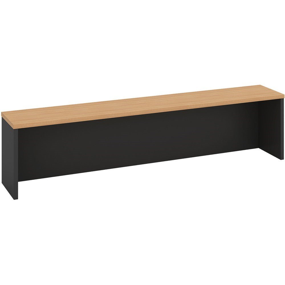 OM Desk Hob 1800W x 300D x 380H Beech & Charcoal | Office Furniture Designs