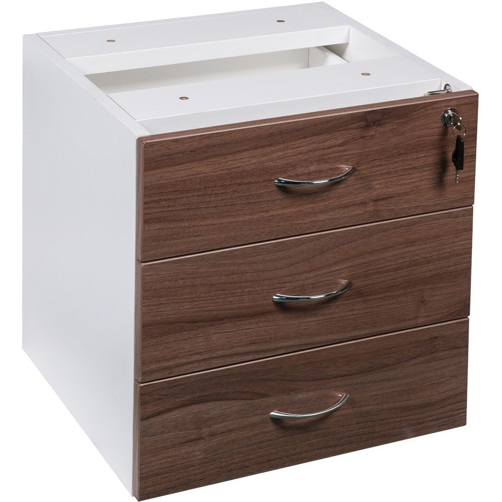 OM Premier Fixed Pedestal 464W x 400D x 450mmH 464W x 400D x 450H 3 Drawer Casnan & White | Office Furniture Designs
