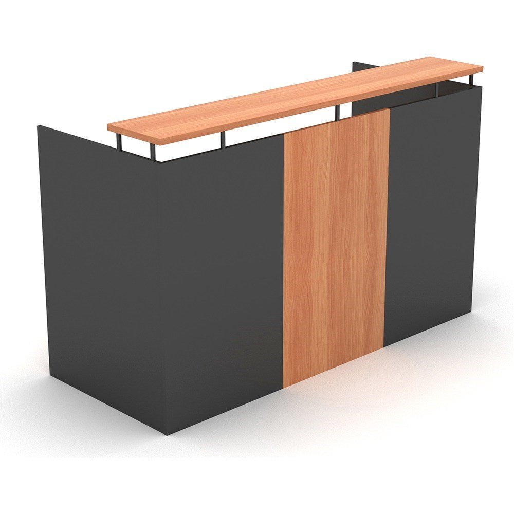 OM Reception Counter 1800W x 750D x 1100H No return Cherry & Charcoal | Office Furniture Designs