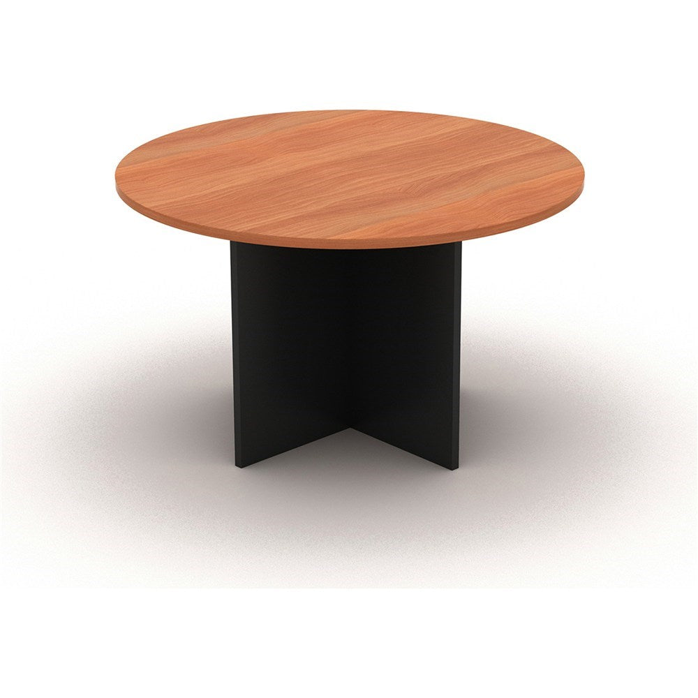 OM Round Meeting Table 1200 Diameter Cherry & Charcoal | Office Furniture Designs