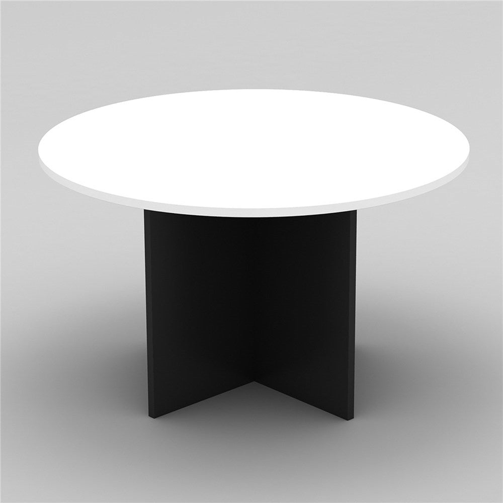 OM Round Meeting Table 900 Diameter White & Charcoal | Office Furniture Designs