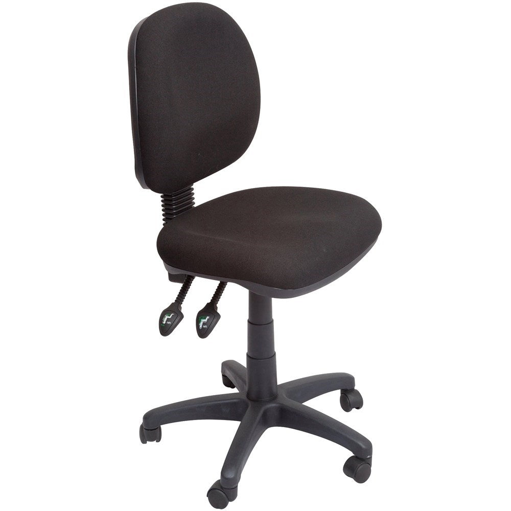 Operator Task Chair 3 Lever Black Medium Back Black | Office Furniture Designs