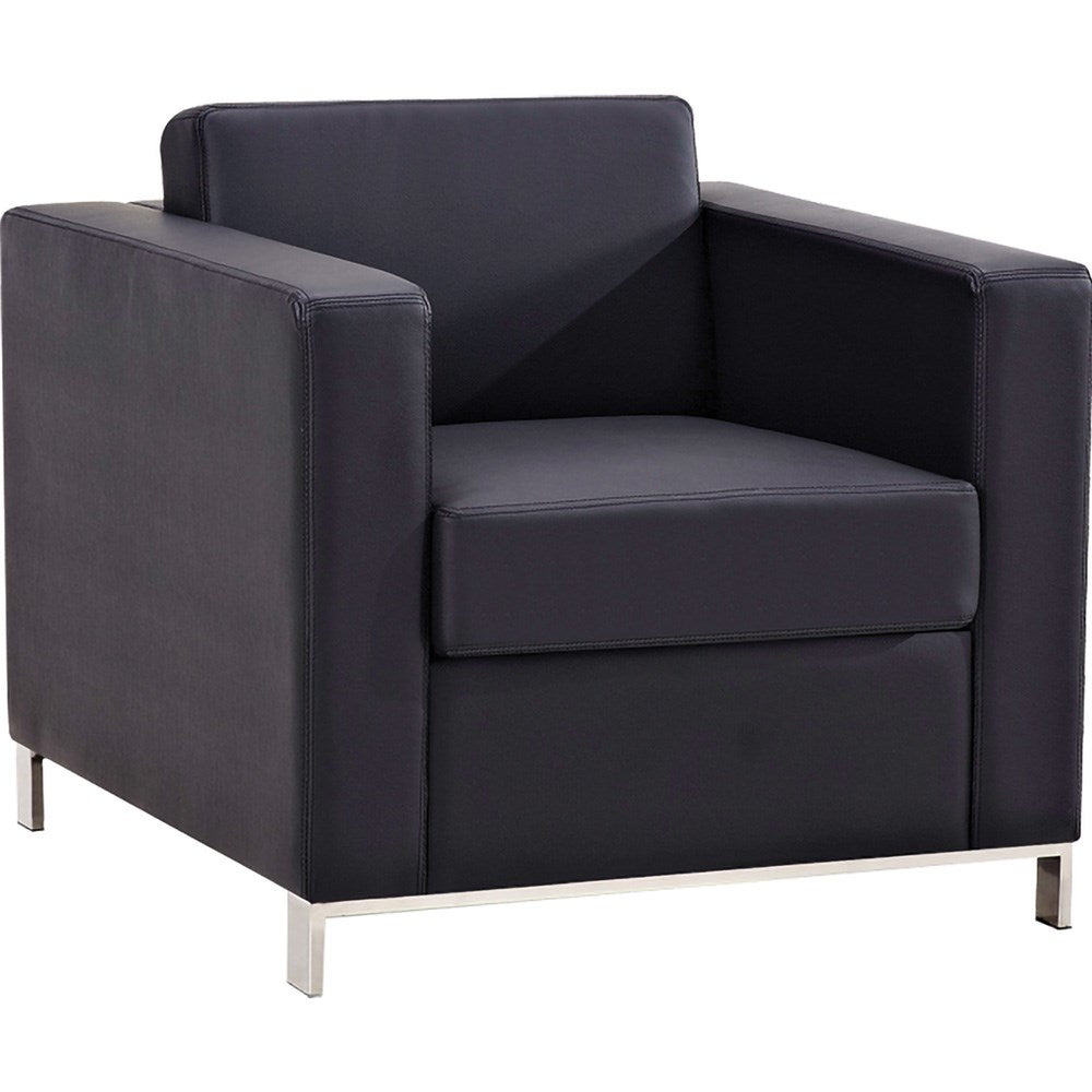 Plaza Lounge Black PU 835W x 790D x 740H Chair 1 Seater Black | Office Furniture Designs