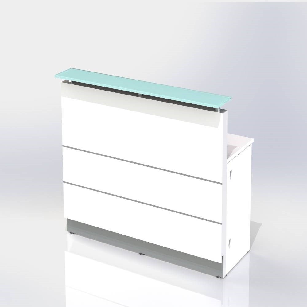 Polaris Reception Counter Gloss White 900W x 805D x 1120H Gloss White | Office Furniture Designs
