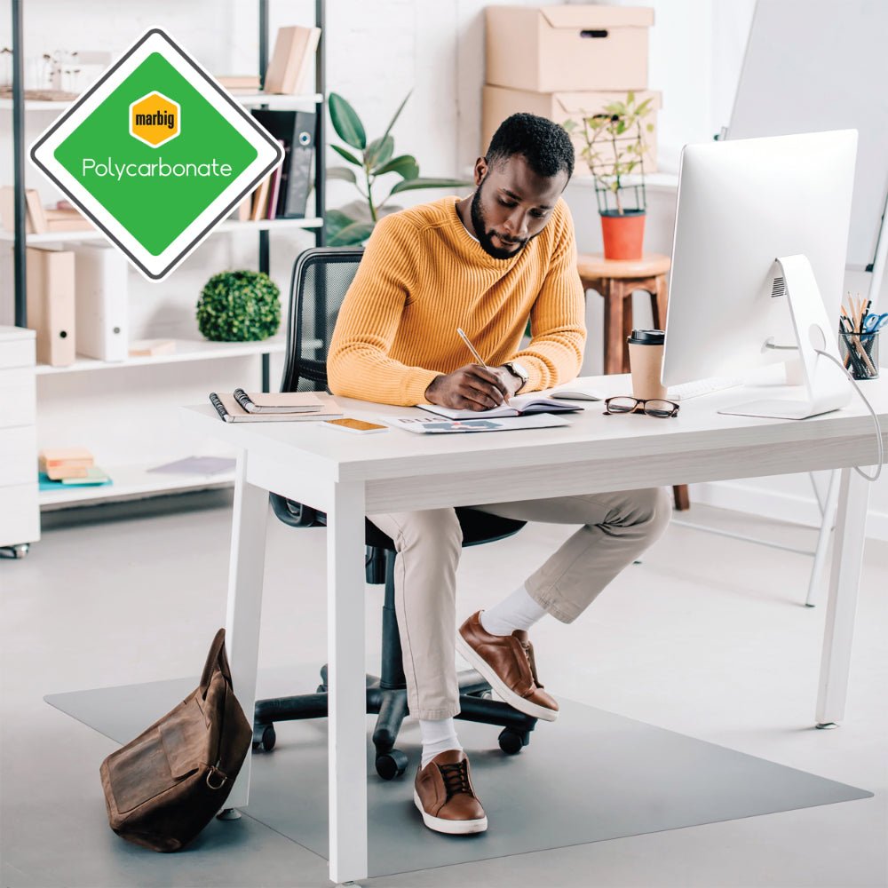 Polycarbonate Chair Mat For Hard Floors Clear 90 x 120cm | Office Furniture Designs