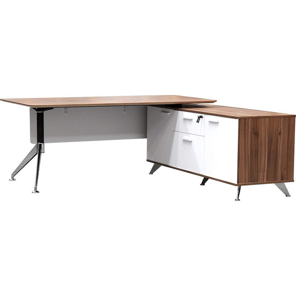 Potenza Desk Return 1950W x 1850D x 750H Right Hand Casnan & White | Office Furniture Designs