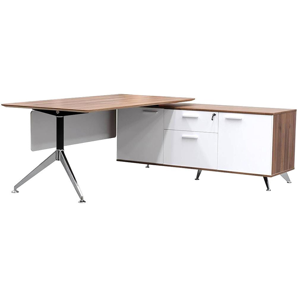 Potenza Desk Return 2150W x 1850D x 750H Right Hand Casnan & White | Office Furniture Designs