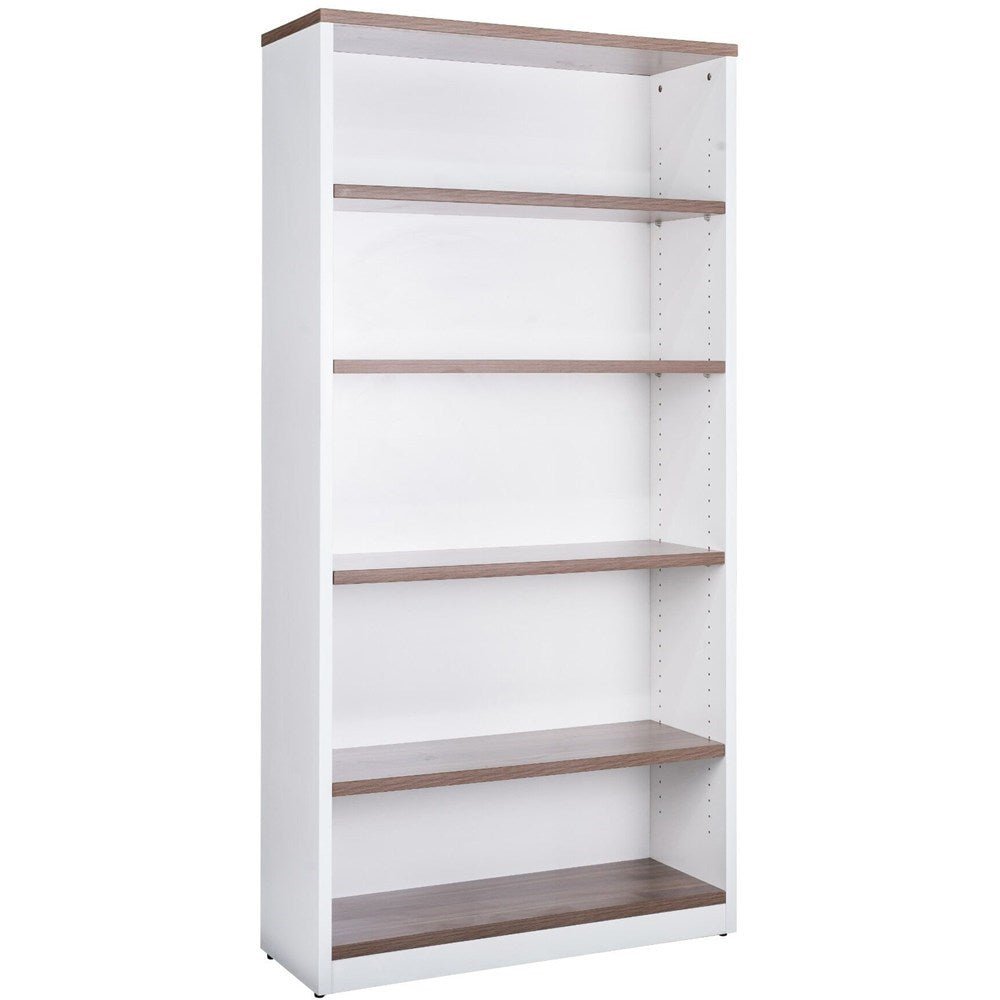Premier Bookcase 900W x 320D x 1800mmH 4 Shelf Casnan And White 900W x 320D x 1800H Casnan & White | Office Furniture Designs