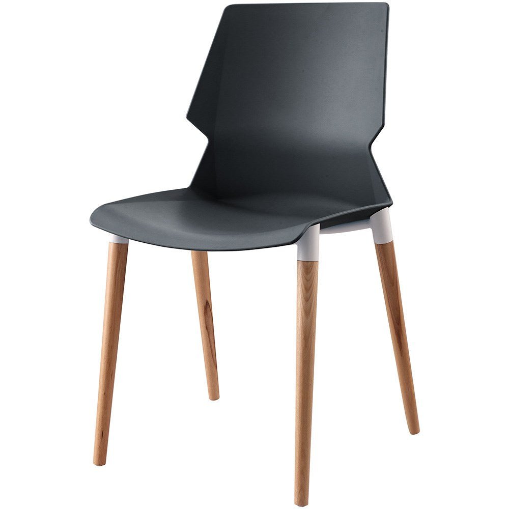 Prism 4 Leg Chair Polypropylene Beech & Black | Office Furniture Designs