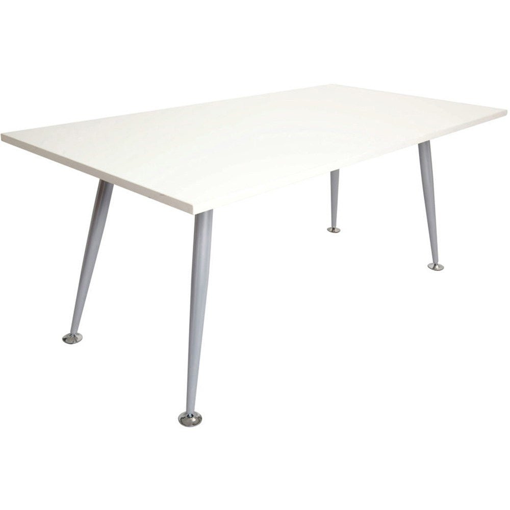 Rapid Span Meeting Table White Top Silver Frame 1800W x 900D x 730H Silver & White | Office Furniture Designs