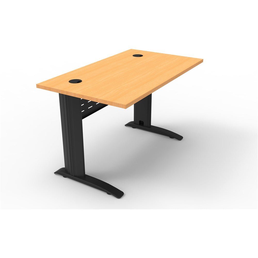 Rapid Span Straight Desk 1200W x 700D x 730H Beech & Black | Office Furniture Designs