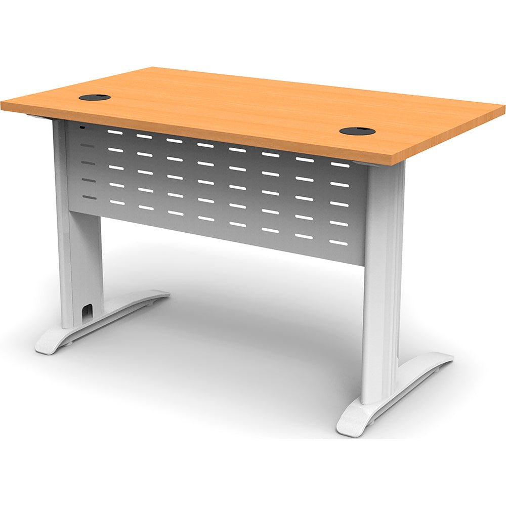 Rapid Span Straight Desk 1200W x 700D x 730H Beech & White | Office Furniture Designs