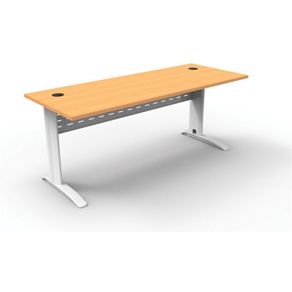 Rapid Span Straight Desk 1500W x 700D x 730H Beech & White | Office Furniture Designs
