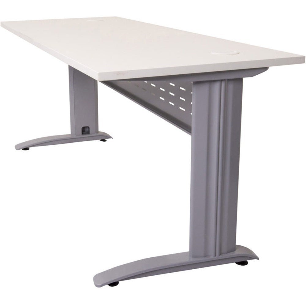 Rapid Span Straight Desk 1500W x 700D x 730H Silver & White | Office Furniture Designs