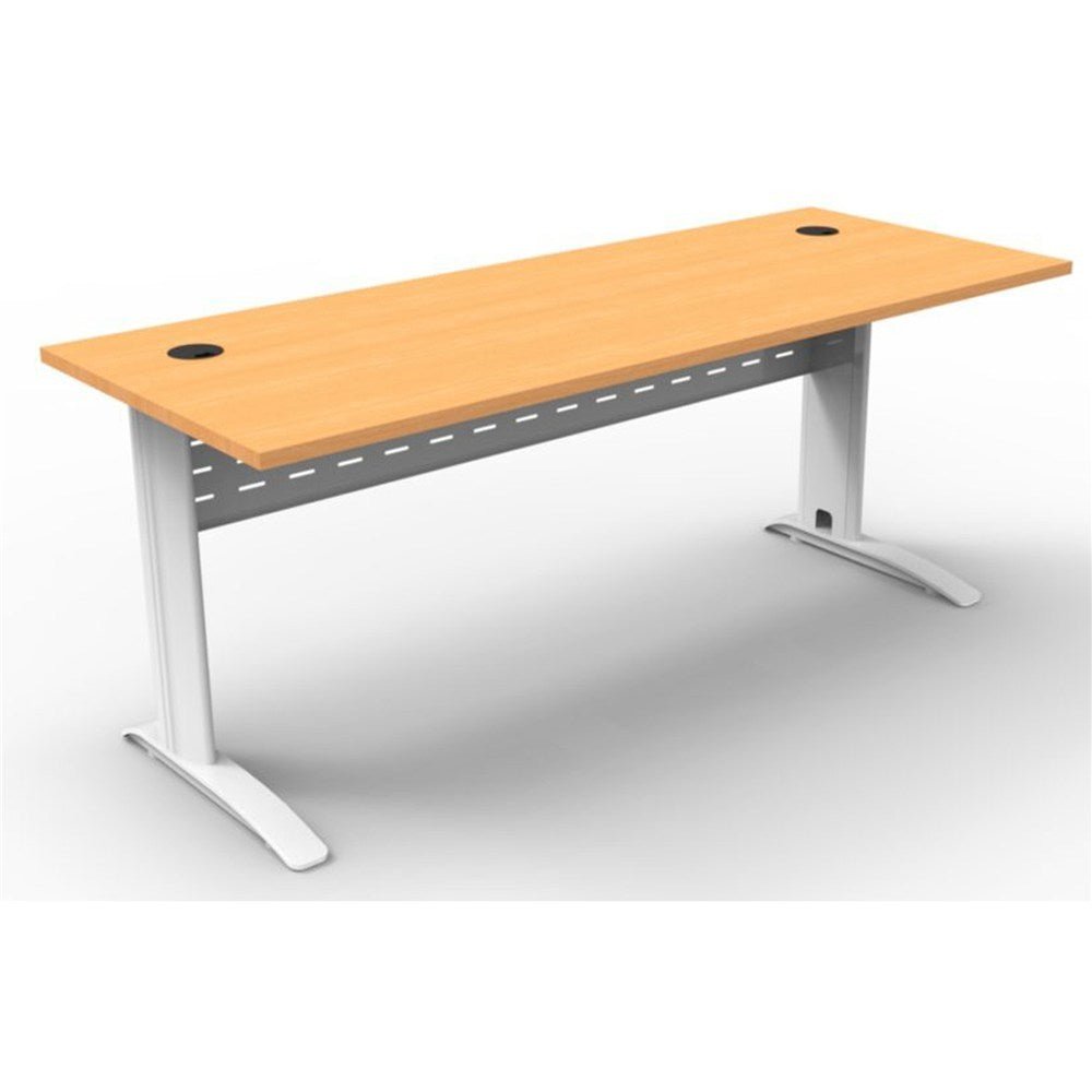 Rapid Span Straight Desk 1800W x 700D x 730H Beech & White | Office Furniture Designs