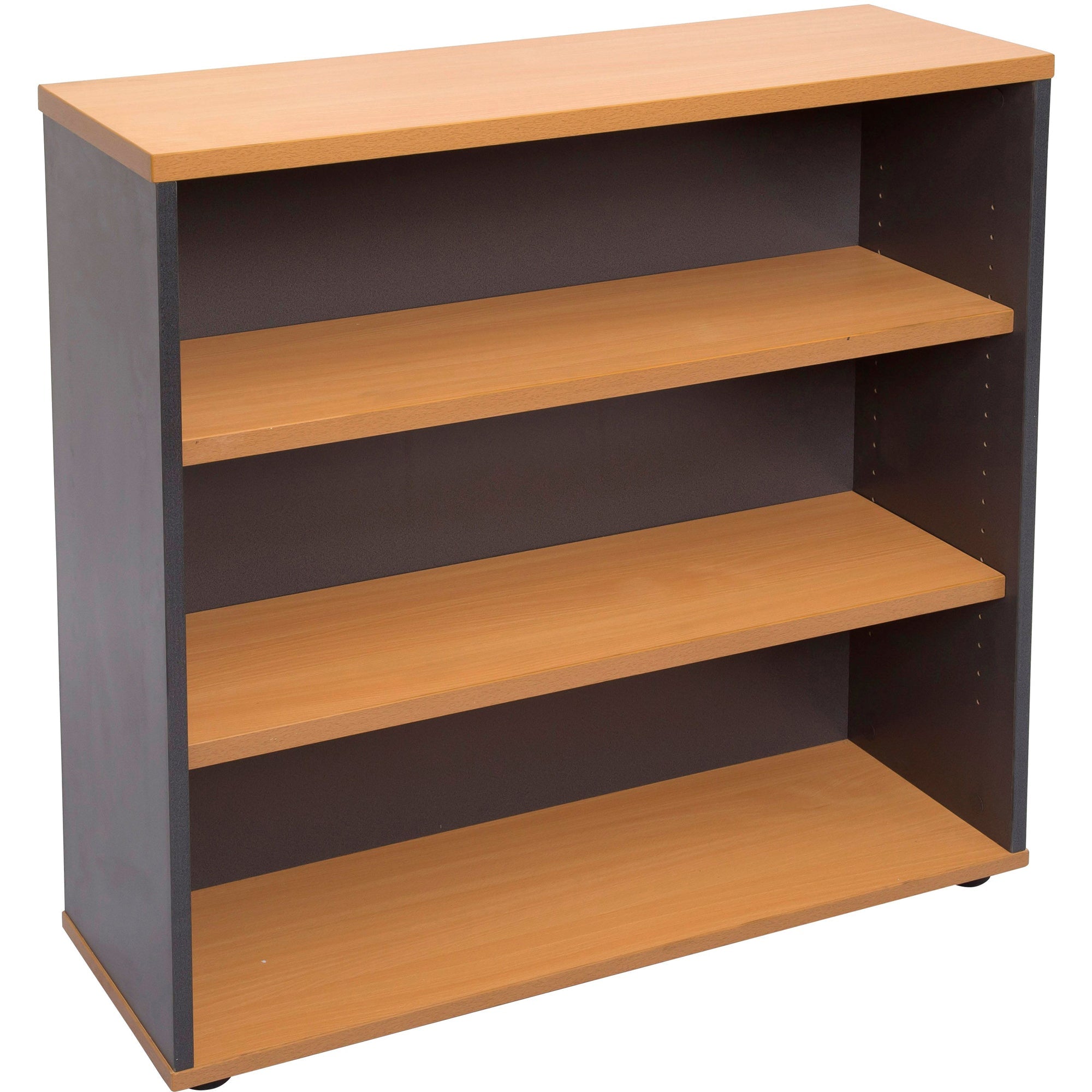 Rapid Worker Bookcase 900W x 315D x 900H 2 Shelves Beech & Ironstone | Office Furniture Designs