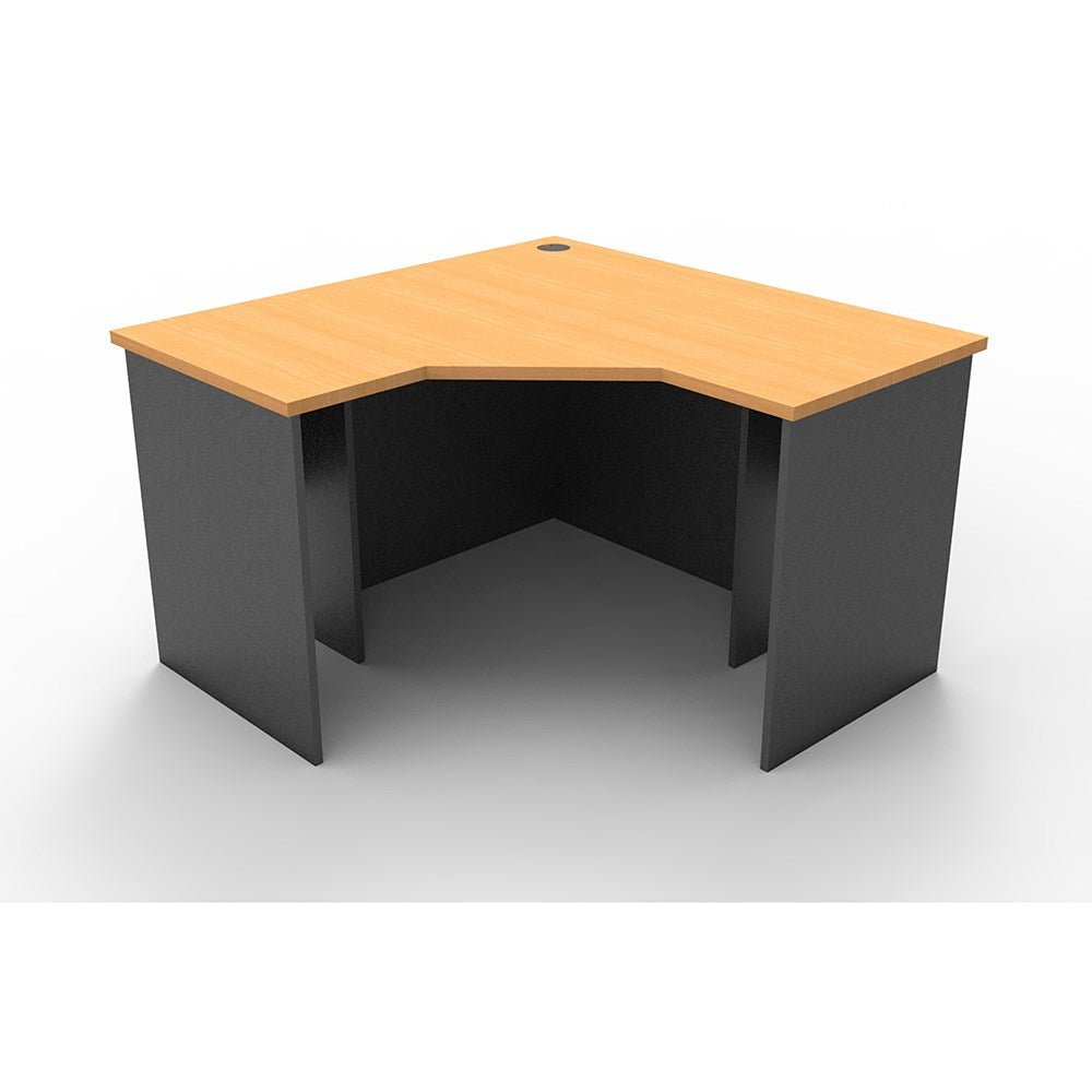 Rapid Worker Corner Workstation 1200W x 1200D x 600H Beech & Ironstone | Office Furniture Designs