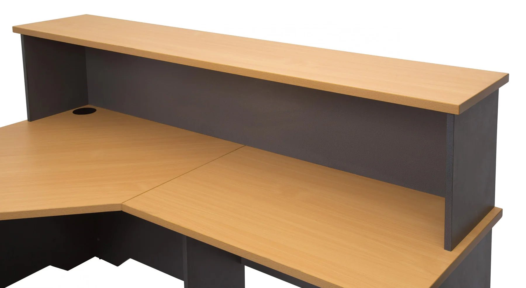 Rapid Worker Desk Hob 1800W x 350D x 400H White & Ironstone | Office Furniture Designs