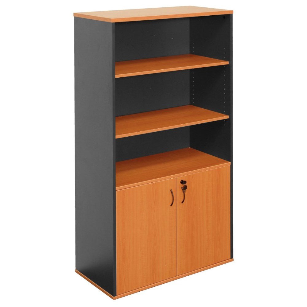 Rapid Worker Lockable Wall Unit 900W x 450D x 1800mmH Cherry And Ironstone 900W x 450D x 1800H Cherry & Ironstone | Office Furniture Designs